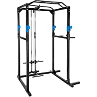 TecTake Multiestación de Fitness para Entrenamiento | 2 puntales de Seguridad macizos | Barras de dips acoplables…